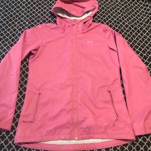 UNDER ARMOUR STORM Jacket Womens Sz Small Lightweight Rain Zip Jacket Pink L34